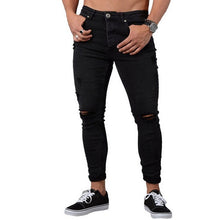Load image into Gallery viewer, Mens Ripped Jeans Casual Skinny slim Fit Denim Pants Biker Hip Hop Jeans with sexy Holel Skinny Distressed Jeans Denim Pants