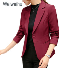 Load image into Gallery viewer, 2020 Women's Blazer Pink Long Sleeve Blazers Solid One Button Coat Slim Office Lady Jacket Female Tops Suit Blazer Femme Jackets