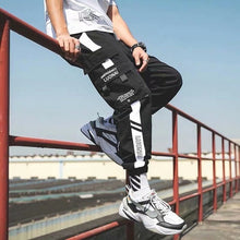 Load image into Gallery viewer, 2020 Spring Hip Hop Joggers Men Black Harem Pants Multi-pocket Ribbons Man Sweatpants Streetwear Casual Mens Pants M-3XL