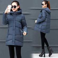 Load image into Gallery viewer, Down Coat women Long Down Jacket Women Winter with Hooded Down Coat Winter Oversize Doudoune Jacket Coat Lady Down
