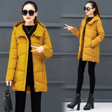Load image into Gallery viewer, Down Coat women Long Down Jacket Women Winter with Hooded Down Coat Winter Oversize Doudoune Jacket Coat Lady Down