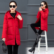 Load image into Gallery viewer, Down Coat women Long Down Jacket Women Winter with Hooded Down Coat Winter Oversize Doudoune Jacket Coat Lady Down