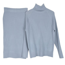 Load image into Gallery viewer, MVGIRLRU Autumn Women's Turtleneck Knit Sweater + Slim Skirt Two-Piece Set