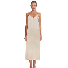 Load image into Gallery viewer, High quality women dress Summer spaghetti satin long dress very soft smooth M30262