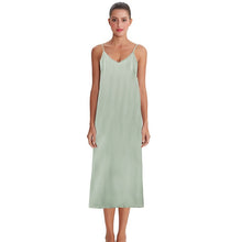 Load image into Gallery viewer, High quality women dress Summer spaghetti satin long dress very soft smooth M30262