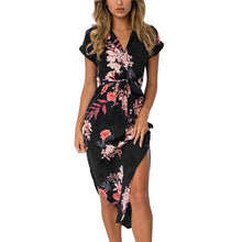 Load image into Gallery viewer, Summer Dress 2020 Women Boho Style Geometric Print Beach Dress Elegant Party Dresses with Belt Vestidos de fiesta Plus Size XXXL