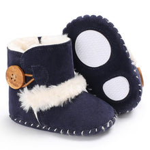 Load image into Gallery viewer, Winter Baby Boots Girls Boys Rubber Soled Shoes Infant Toddler Newborn Super Warm Snowfield Wooden Buttons Boots