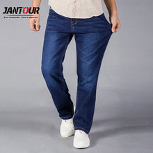 Load image into Gallery viewer, jantour 2017 Jeans Men Straight Fit Blue Stretch Denim Pants Large size Trousers Business Cowboys Man Jeans 40 42 44 size