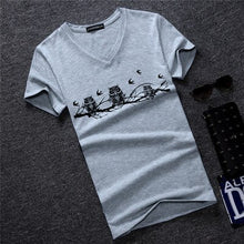 Load image into Gallery viewer, Men's V Neck T Shirt 2018 Summer Fashion letter Print Short Sleeve T Shirt Men Slim Fit Mens Top Tees Shirt Size S-5XL