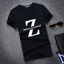 Load image into Gallery viewer, Letter print Tops Tees Short Sleeve t-shirt men's brand fashion Slim Fit sexy V neck T shirt men 2018 New Mens Summer hot sale