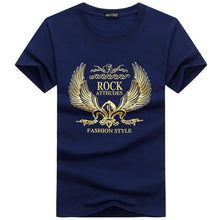 Load image into Gallery viewer, SWENEARO 2019 men&#39;s T-shirt men round neck print golden wings cartoon casual short-sleeved T-shirt brand cotton Tees men t Shirt
