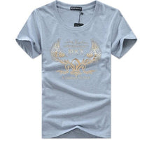 Load image into Gallery viewer, SWENEARO 2019 men&#39;s T-shirt men round neck print golden wings cartoon casual short-sleeved T-shirt brand cotton Tees men t Shirt
