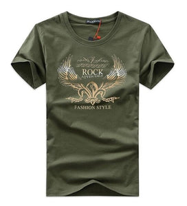 SWENEARO 2019 men's T-shirt men round neck print golden wings cartoon casual short-sleeved T-shirt brand cotton Tees men t Shirt