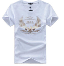 Load image into Gallery viewer, SWENEARO 2019 men&#39;s T-shirt men round neck print golden wings cartoon casual short-sleeved T-shirt brand cotton Tees men t Shirt
