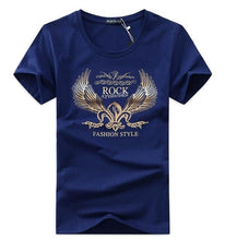 Load image into Gallery viewer, SWENEARO 2019 men&#39;s T-shirt men round neck print golden wings cartoon casual short-sleeved T-shirt brand cotton Tees men t Shirt
