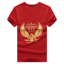 Load image into Gallery viewer, SWENEARO 2019 men&#39;s T-shirt men round neck print golden wings cartoon casual short-sleeved T-shirt brand cotton Tees men t Shirt
