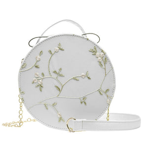 Hot Sale Sweet Lace Round Handbags High Quality PU leather Women Crossbody Bags Female Small Fresh Flower Chain Shoulder #N