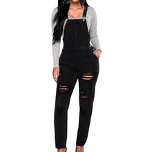 Load image into Gallery viewer, 2019 Spring Women Denim Overalls Jumpsuits Ripped Holes Casual Pockets Sleeveless Jumpsuits Hollow Out Slim Rompers 2XL
