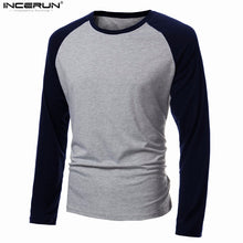 Load image into Gallery viewer, Spring Men's Long Sleeve T Shirt Patchwork O-neck Streetwear Baseball Casual T-shirts Fashion Men Tee Tops Plus Size 4XL 2019

