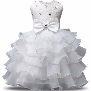 Flower Girl Dress Formal 3-8 Years Floral Baby Girls Dresses Vestidos 9 Colors Wedding Party Children Clothes Birthday Clothing