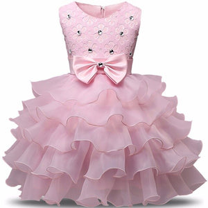 Flower Girl Dress Formal 3-8 Years Floral Baby Girls Dresses Vestidos 9 Colors Wedding Party Children Clothes Birthday Clothing