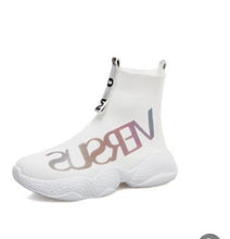 Load image into Gallery viewer, Slip On High Top Ladies Reflective Shoes Comfortable Flat Shoes Women Casual Shoes Sneakers Women Flats Shoes 2019 Socks Shoes W
