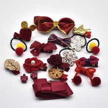 Load image into Gallery viewer, 18 Pcs/Box New Kids Children Accessories Hairpins Barrettes Baby Fabric Bow Flower Headwear Hair clips Girls Headdress
