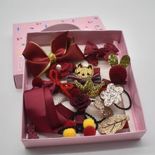 Load image into Gallery viewer, 18 Pcs/Box New Kids Children Accessories Hairpins Barrettes Baby Fabric Bow Flower Headwear Hair clips Girls Headdress
