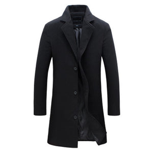 Men Fashion Jackets Men Slim Fits Coats Business Mens Long Winter Windproof Outwears Plus Size 5XL Black Hot Sale High Quality