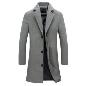 Men Fashion Jackets Men Slim Fits Coats Business Mens Long Winter Windproof Outwears Plus Size 5XL Black Hot Sale High Quality