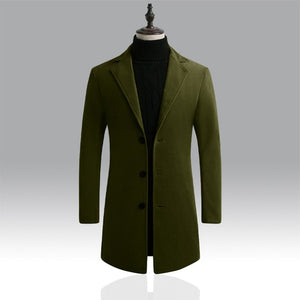 Men Fashion Jackets Men Slim Fits Coats Business Mens Long Winter Windproof Outwears Plus Size 5XL Black Hot Sale High Quality