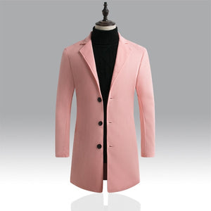 Men Fashion Jackets Men Slim Fits Coats Business Mens Long Winter Windproof Outwears Plus Size 5XL Black Hot Sale High Quality