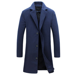 Men Fashion Jackets Men Slim Fits Coats Business Mens Long Winter Windproof Outwears Plus Size 5XL Black Hot Sale High Quality