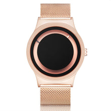 Load image into Gallery viewer, Creative Couple Watch Men Women Personality Minimalist Unique Turntable Dial Watch Casual Steel Black Gold Male Quartz Wristatch
