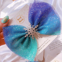 Load image into Gallery viewer, M MISM Christmas Snowflake Hair Accessories Crystal Hair Clips for Women Winter Hair Ties Girls Hairpins Blue Hair Scrunchies
