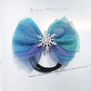 M MISM Christmas Snowflake Hair Accessories Crystal Hair Clips for Women Winter Hair Ties Girls Hairpins Blue Hair Scrunchies