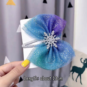 M MISM Christmas Snowflake Hair Accessories Crystal Hair Clips for Women Winter Hair Ties Girls Hairpins Blue Hair Scrunchies