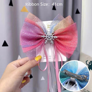 M MISM Christmas Snowflake Hair Accessories Crystal Hair Clips for Women Winter Hair Ties Girls Hairpins Blue Hair Scrunchies