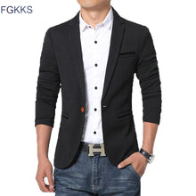 Load image into Gallery viewer, FGKKS New Arrival Luxury Men Blazer New Spring Fashion Brand Slim Fit Men Suit Terno Masculino Blazers Men
