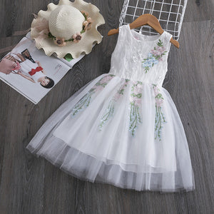 Girls Dresses 2019 Fashion Girl Dress Lace Floral Design Baby Girls Dress Kids Dresses For Girls Casual Wear Children Clothing