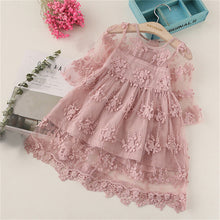 Load image into Gallery viewer, Girls Dresses 2019 Fashion Girl Dress Lace Floral Design Baby Girls Dress Kids Dresses For Girls Casual Wear Children Clothing
