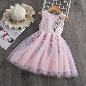Girls Dresses 2019 Fashion Girl Dress Lace Floral Design Baby Girls Dress Kids Dresses For Girls Casual Wear Children Clothing