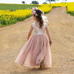 Girls Dresses 2019 Fashion Girl Dress Lace Floral Design Baby Girls Dress Kids Dresses For Girls Casual Wear Children Clothing