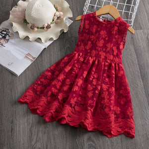 Girls Dresses 2019 Fashion Girl Dress Lace Floral Design Baby Girls Dress Kids Dresses For Girls Casual Wear Children Clothing