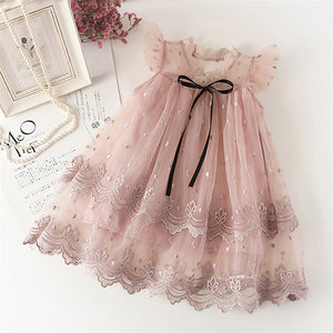Girls Dresses 2019 Fashion Girl Dress Lace Floral Design Baby Girls Dress Kids Dresses For Girls Casual Wear Children Clothing