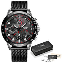 Load image into Gallery viewer, 2019 New LIGE Blue Casual Mesh Belt Fashion Quartz Gold Watch Mens Watches Top Brand Luxury Waterproof Clock Relogio Masculino
