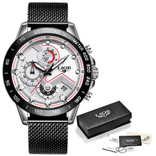 Load image into Gallery viewer, 2019 New LIGE Blue Casual Mesh Belt Fashion Quartz Gold Watch Mens Watches Top Brand Luxury Waterproof Clock Relogio Masculino
