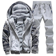 Load image into Gallery viewer, Tracksuit Men Sporting Fleece Thick Hooded Brand-Clothing Casual Track Suit Men Jacket+Pant Warm Fur Inside Winter Sweatshirt
