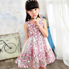 Load image into Gallery viewer, Floral Dress For Girls 2020 Summer Mesh Girls Dress Bow Kids Clothes Children&#39;s Dress Spring Teen Girls Clothing 6 8 12 Years
