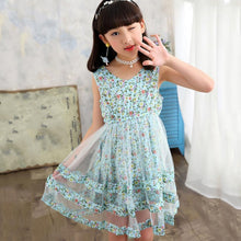 Load image into Gallery viewer, Floral Dress For Girls 2020 Summer Mesh Girls Dress Bow Kids Clothes Children&#39;s Dress Spring Teen Girls Clothing 6 8 12 Years
